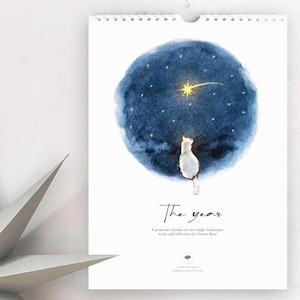 Perpetual birthday calendar, watercolor nature calendar, minimalist gift calendar