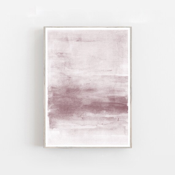 Abstract watercolor foggy landscape print, scandinavian wall art decor