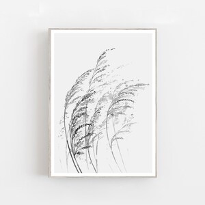 Modern minimal watercolor print, autumn print, monochrome wall art print