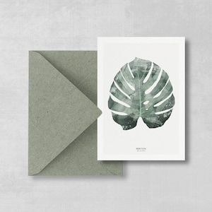 Postal botánica Monstera Set de 2