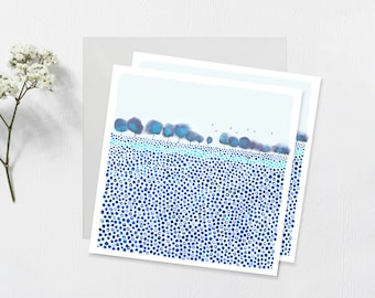 Postkarte Blue Meadow 2-er Set, blaue Postkarte, landschaft