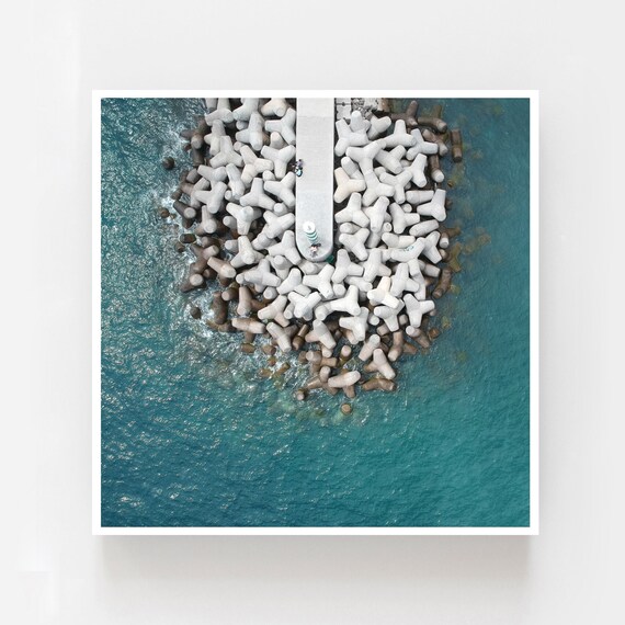 Madeira Funchal drone photography art print, aerial photo print, drone photography