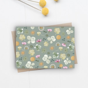 Blumen Postkarte 2-er Set, frühling Postkarte, Muttertag Postkarte