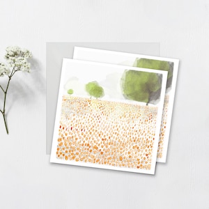 Cartolina Prato di tulipani acquerello set di 2