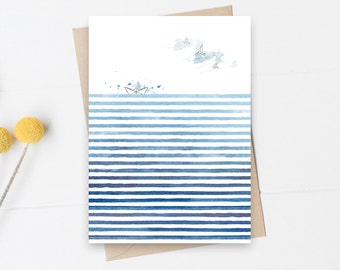 Sea Postcard Set of 2, Summer Postcard, Marine Postcard