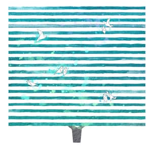 Watercolor tree print, origami birds, green wall art image 2