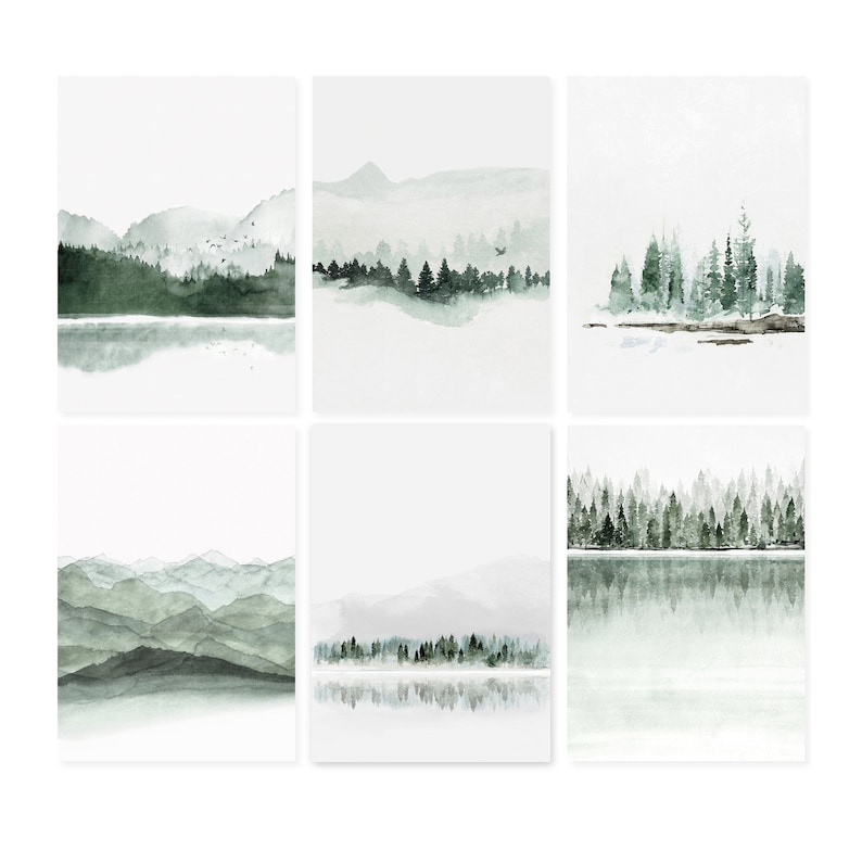 6-er Postkarten Set, Wald Postkarten, Winter Postkarten, Natur Postkarten Bild 1