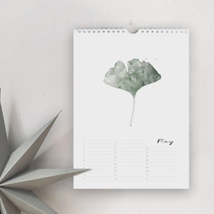 Eeuwigdurende verjaardagskalender, aquarelnatuurkalender, minimalistische cadeaukalender, kerstcadeau-idee