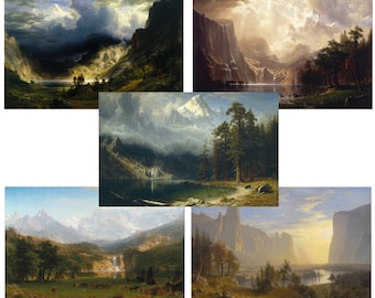 Albert Bierstadt - Mountain Paintings - 5 Art Prints - 11x17