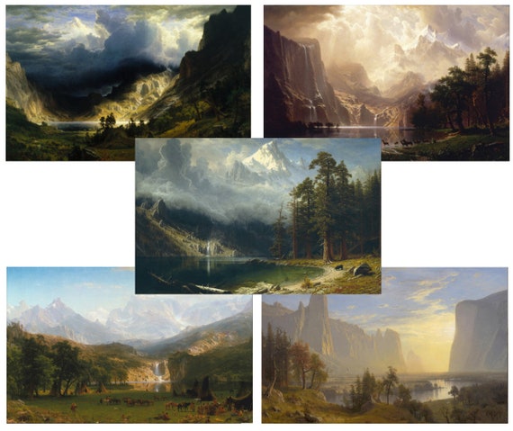 Albert Bierstadt - Mountain Paintings - 5 Art Prints - 11x17