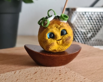 Simpatiche figurine di scultura d'arte in argilla decorazione kawaii creatura fantasy scrivania amico amico personaggio adorabile regalo divertente takoyaki arredamento