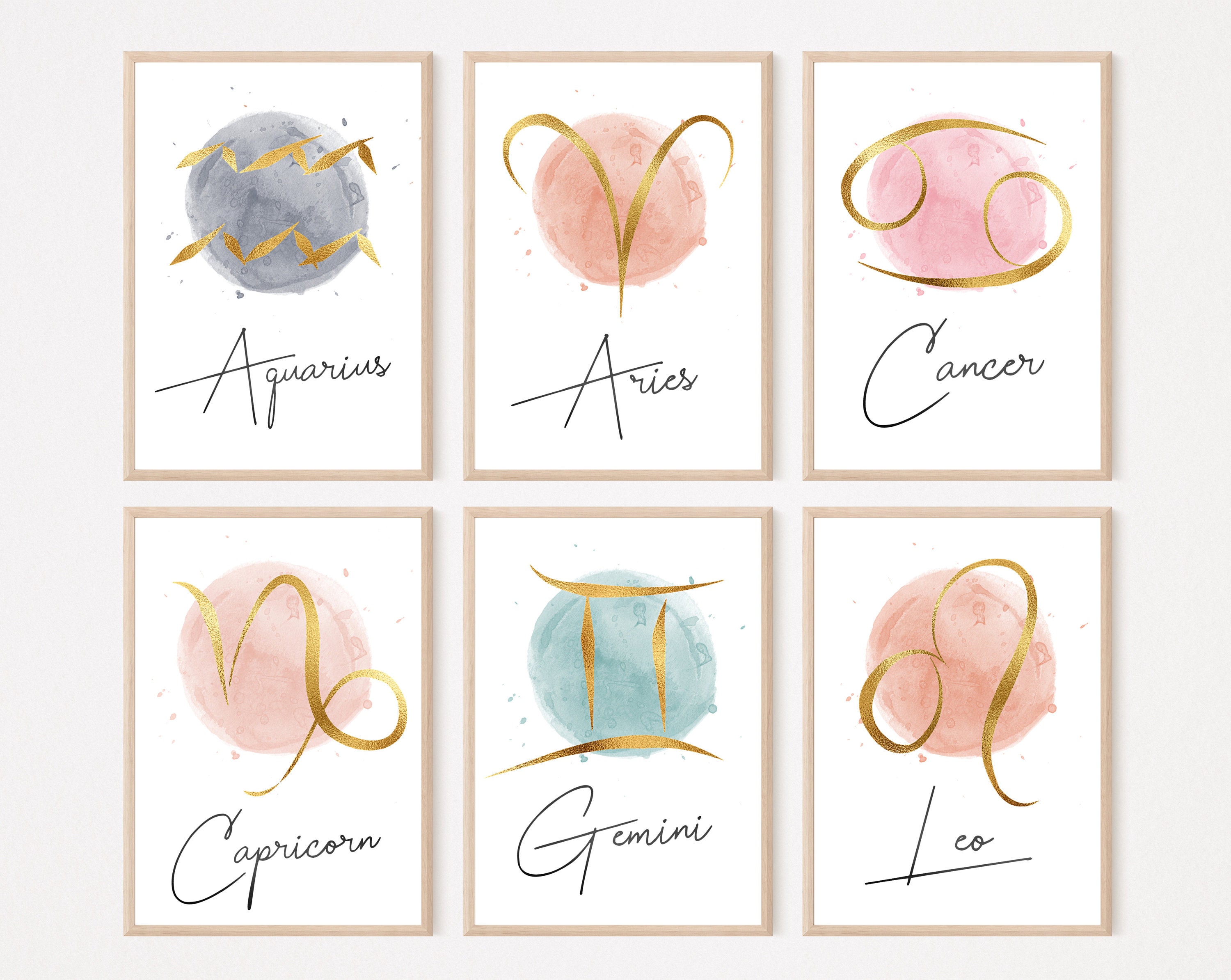 Star Sign Print Zodiac Wall Art Star Sign Wall Art Home Etsy