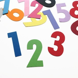 Números de 2 pulgadas, Formas de troquelado, 0 a 9 Números de papel de cartulina para banners, Scrapbook, Aula y Actividades para niños
