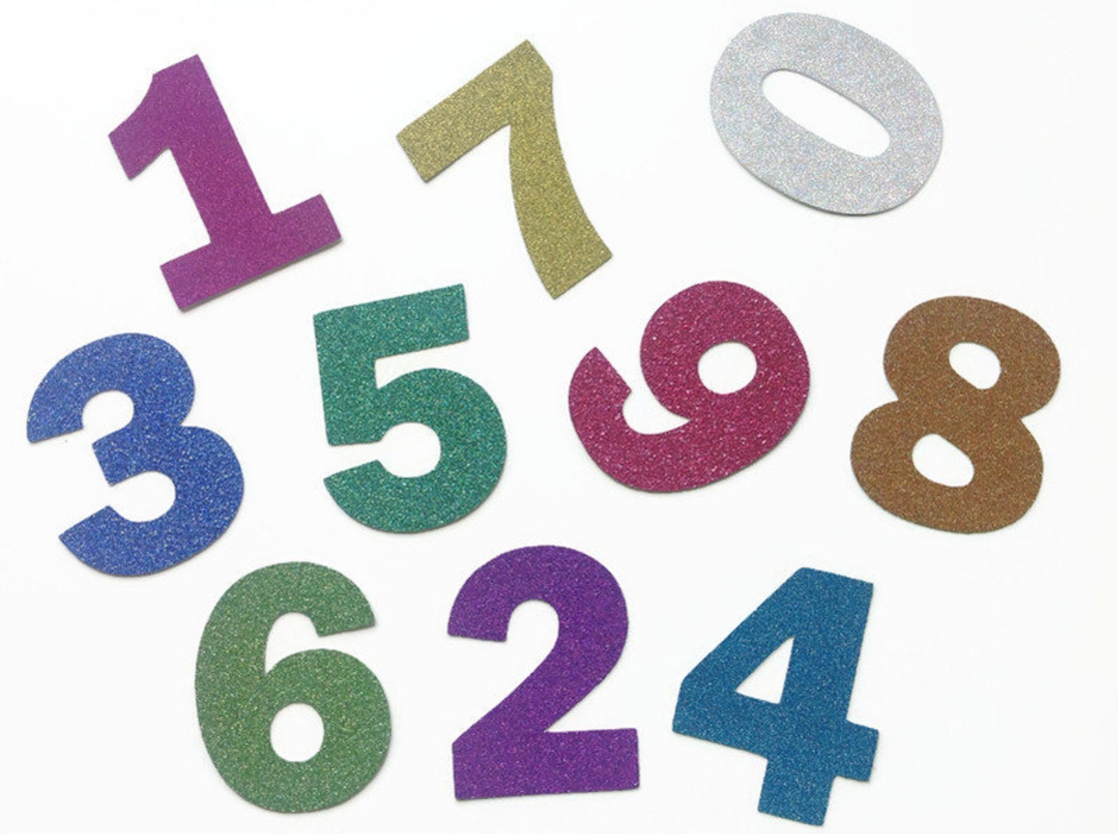 Extra Large Glitter Numbers 8 Inch Cardstock Paper Die Cut Etsy
