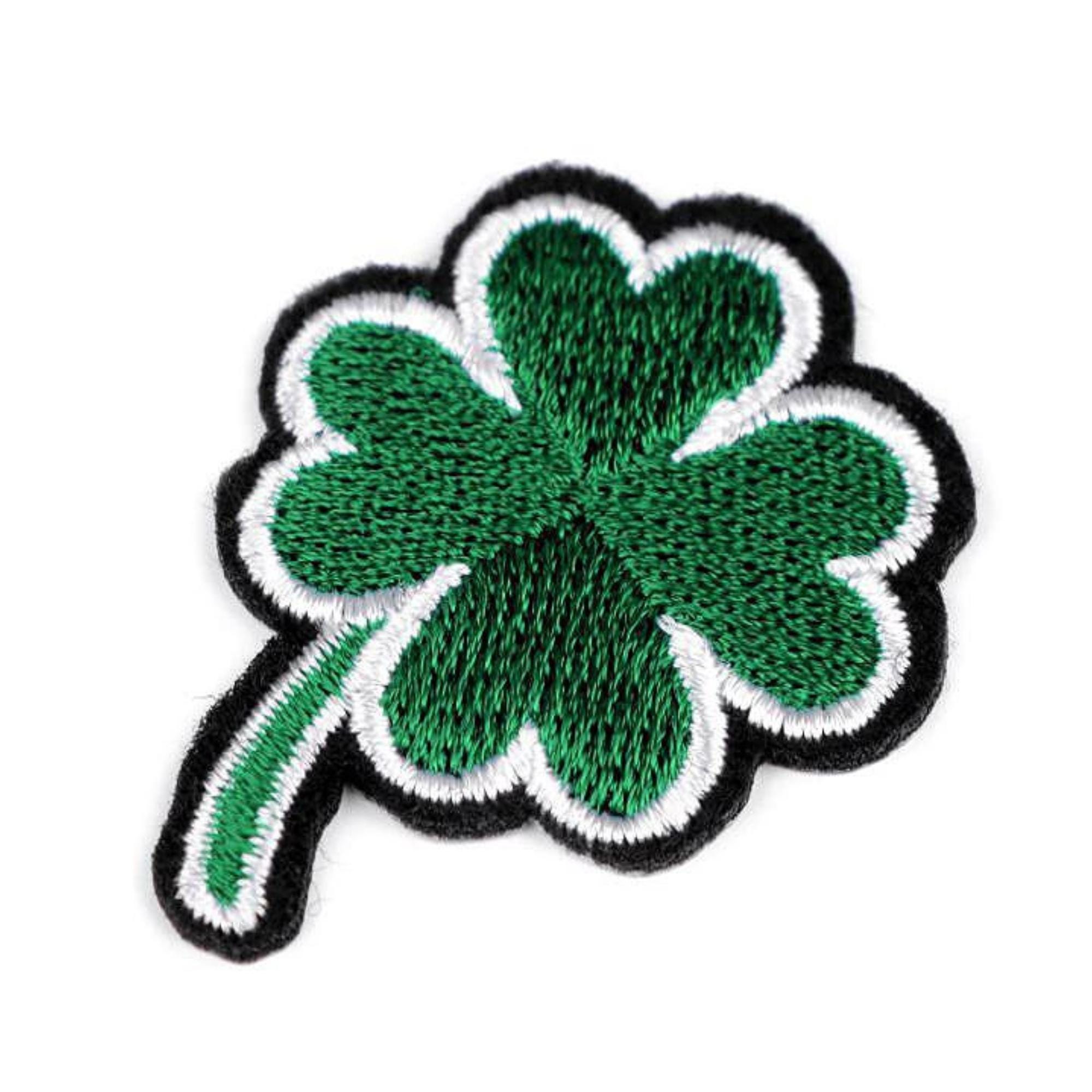 GORGECRAFT 4 Pezzo Di Toppa Termoadesiva Quadrifoglio Fortunato Stoffa Trifoglio Cucire Toppe Ricamate Piante Trifoglio Irlandese Su Applicazioni Per Abbigliamento Uniformi Cappelli Accessori (Verde - Foto 2