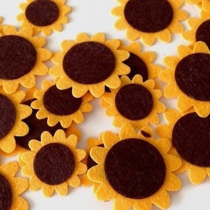 Tournesols en feutre, fleurs découpées pour scrapbooking, livres silencieux, décorations et projets d'artisanat