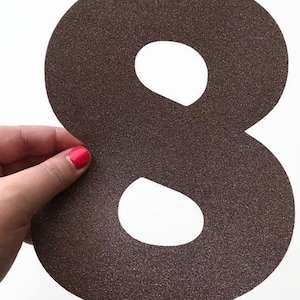 Numeri glitter extra grandi, numeri fustellati in carta cartoncino da 8 pollici, decorazioni per matrimoni e pareti, striscioni e decorazioni per feste