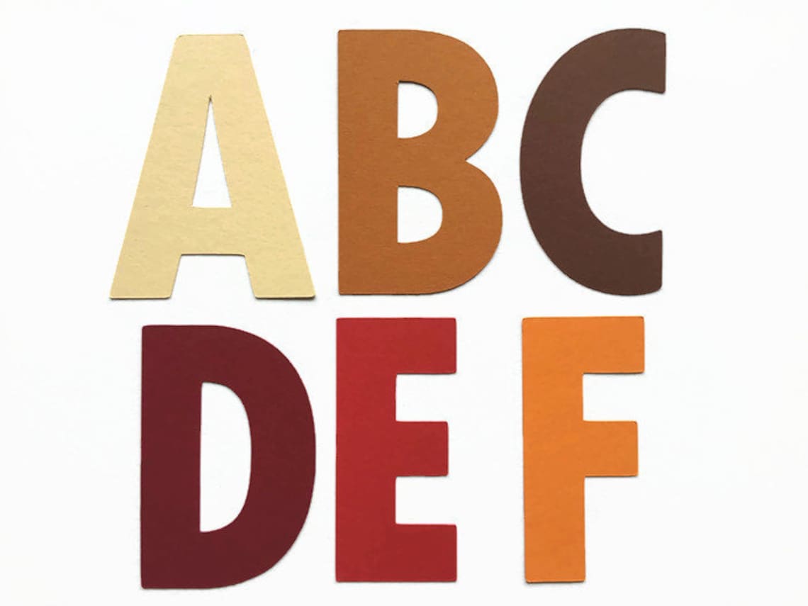 Uppercase Die Cut Letters 3 Inch Cardstock Paper Full Etsy