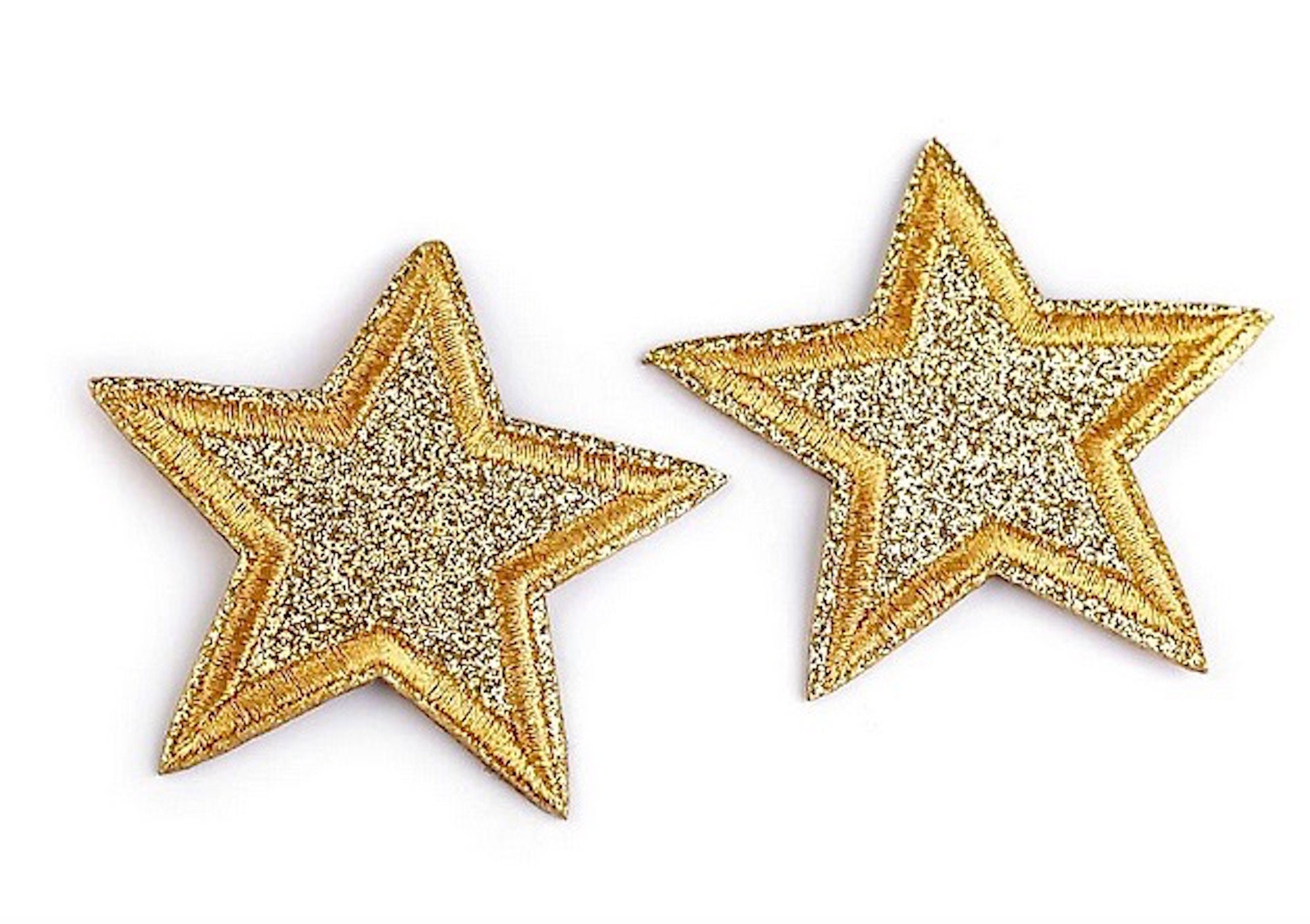 DIY Glitter Stars Iron on Appliques Gold Glitter Clovers 1 DIY Silver  Glitter for Clothes Accessories Iron on Patch 