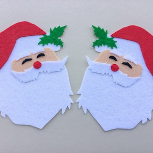 Père Noël en feutre découpé, grand ornement de père Noël pour travaux manuels et projets de Noël,