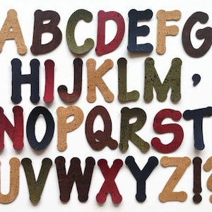 Lettere del tessuto di sughero, sughero Die taglio lettere maiuscole, lettere di Applique per cucito e altri progetti del mestiere