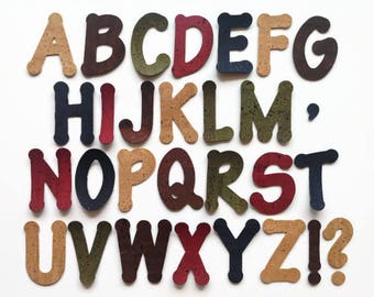 Cork Fabric Letters, Cork Die Cut Capital Letters, Applique Letters for Sewing and Other Craft Projects