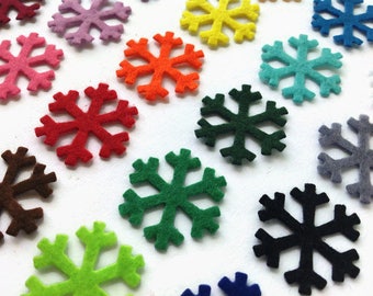 Snowflake Die Cut, 1 Inch Felt Christmas Decoration, Holiday & Christmas Die Cut Shapes, Card Making and Scrapbooking Felt Supplies