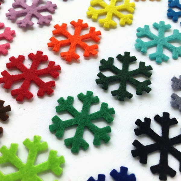 Snowflake Die Cut, 1 Inch Felt Christmas Decoration, Holiday & Christmas Die Cut Shapes, Card Making and Scrapbooking Felt Supplies