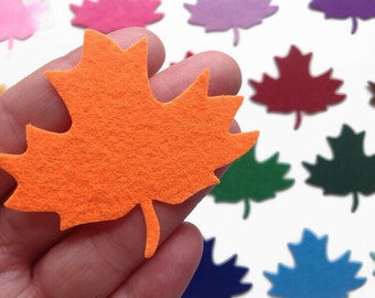 Leaf Die Cut, Maple Felt Leaf Shape for Sewing, Kids and Craft Projects in a Choice of Beautiful Colors