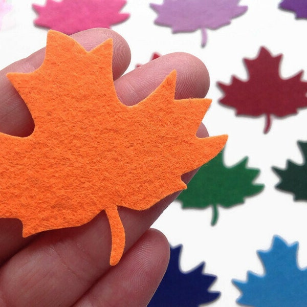 Leaf Die Cut, Maple Felt Leaf Shape for Sewing, Kids and Craft Projects in a Choice of Beautiful Colors