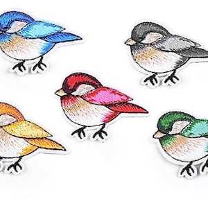 Parche termoadhesivo de pájaros, aplique bordado de gorriones, regalo para amantes de los pájaros