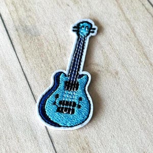 Gitaar opstrijkbare geborduurde patch, appliqué rockmuziekinstrument, cadeau voor muziekliefhebbers