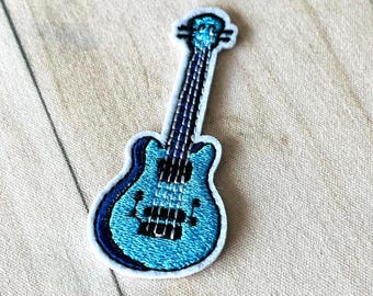 Music Embroidered Patches Embroidered Electric Guitar Iron-On
