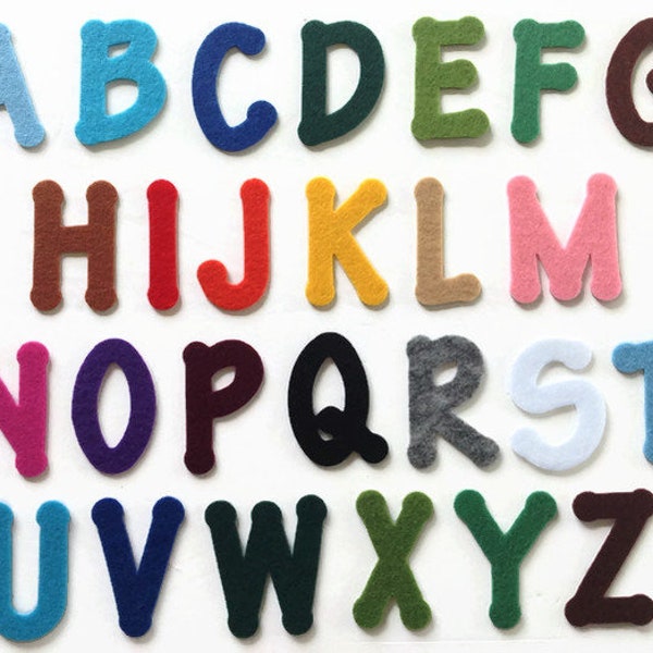 Buchstaben aufkleben, Filzbuchstaben mit Kleberücken, Schälen und Aufkleben gestanztes Alphabet, 2-Zoll-klebrige Großbuchstaben für Bildungsaktivitäten