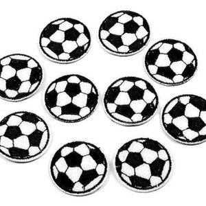 5 Football Iron on Patch, Soccer Balls Embroidered Appliques
