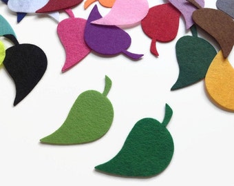 Leaf Die Cut, Felt Leaf Shape for Sewing, Kids and Craft Projects in a Choice of Beautiful Colors