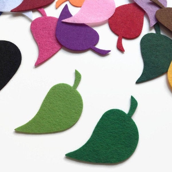 Leaf Die Cut, Felt Leaf Shape for Sewing, Kids and Craft Projects in a Choice of Beautiful Colors