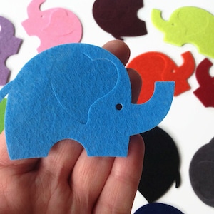Filz Elefant Die Cut Elefant, Filz Elefant in kräftigen Farben für Näh- und Bastelprojekte (10er Pack)