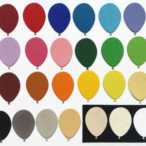 Troqueles de globos en papel cartulina de alta calidad, 3 pulgadas, globos coloridos para hacer tarjetas, álbumes de recortes y decoraciones de mesa
