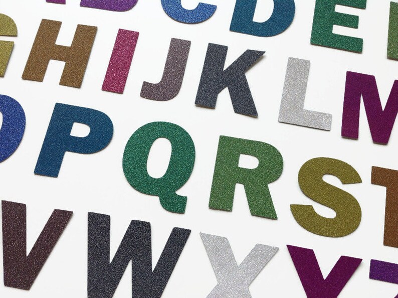 10 Inch Glitter Letters Very Large Cardstock Paper Die Cut Etsy
