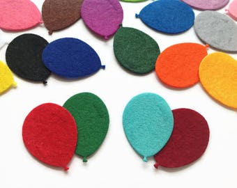 Felt Balloon Die Cuts, Colourful Party Balloons for Sewing and Craft Projects, Pack of 10