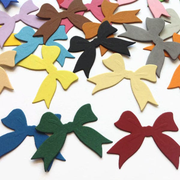 Bow Die Cuts, Colorful Quality Cardstock Paper Bows for Cardmaking, Scrapbooking & Table  Decorations