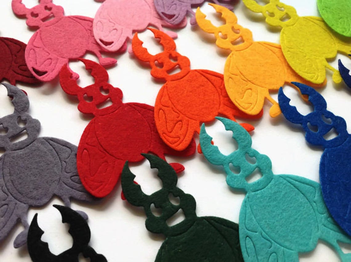 Scarab Beetle Die Cut Felt Insect Applique Shape for Sewing Etsy