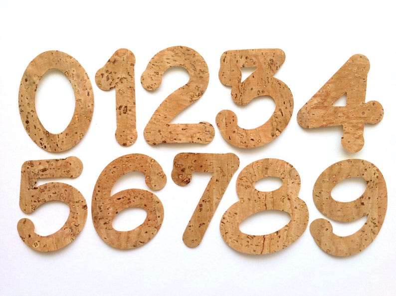 Selfadhesive Cork Numbers Die Cut Numbers Selfadhesive Etsy