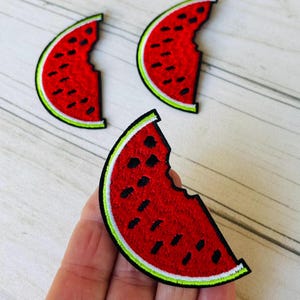 Watermelon Slice Iron On Embroidered Patch, Fruit Decorative Appliqué