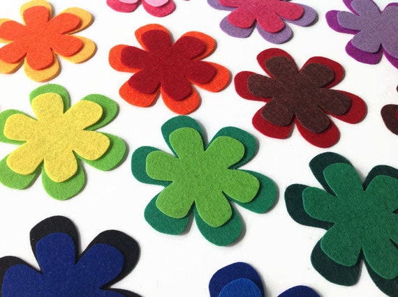 Felt Circles, Felt Die Cuts, Applique Circles for Sewing and Craft  Projects, Different Sizes and Colours Available, Pack of 50 