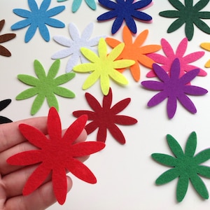 フェルトの花、ダイカット、鮮やかな色の縫製や工芸プロジェクトのための美しいアップリケの花の形