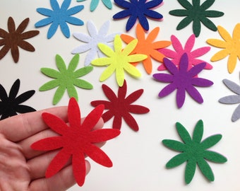 Felt Flowers, Die Cuts, Beautiful Applique Flower Shapes for Sewing and Craft Projects in Vibrant Colors