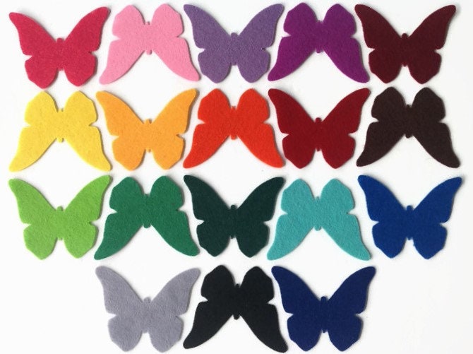 Butterfly Shape 200PCS Assorted Shape Multicolor Fabric Embellishments Felt Pads Appliques for DIY Craft Decoration and Sewing Handcraft 