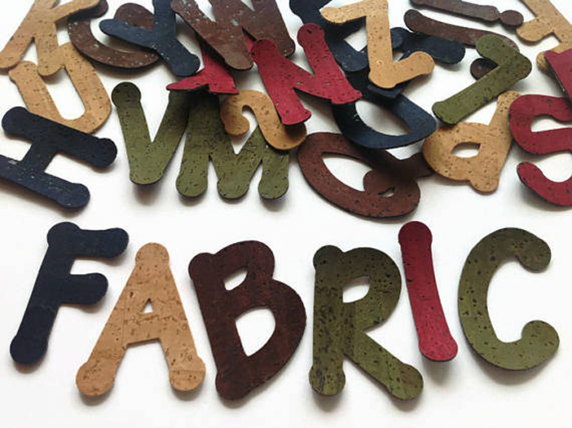 Uppercase Alphabet Die Cut Sew on Alphabet Set Cork Fabric Etsy